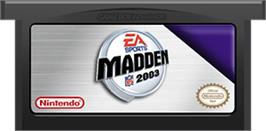Cartridge artwork for Madden NFL 2003 on the Nintendo Game Boy Advance.