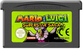 Cartridge artwork for Mario & Luigi: Superstar Saga on the Nintendo Game Boy Advance.