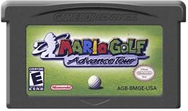 Cartridge artwork for Mario Golf: Advance Tour on the Nintendo Game Boy Advance.