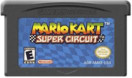 Cartridge artwork for Mario Kart Super Circuit on the Nintendo Game Boy Advance.