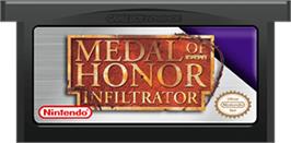 Cartridge artwork for Medal of Honor: Infiltrator on the Nintendo Game Boy Advance.