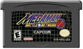 Cartridge artwork for Mega Man Battle Network on the Nintendo Game Boy Advance.