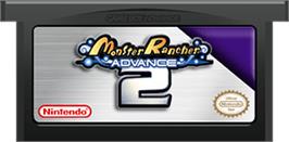 Cartridge artwork for Monster Rancher Advance 2 on the Nintendo Game Boy Advance.