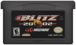 Cartridge artwork for NFL Blitz 20-02 on the Nintendo Game Boy Advance.
