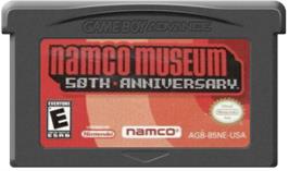 Cartridge artwork for Namco Museum 50th Anniversary on the Nintendo Game Boy Advance.