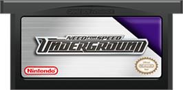 Cartridge artwork for Need for Speed Underground on the Nintendo Game Boy Advance.