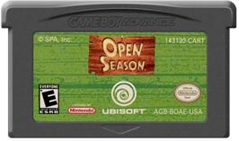 Cartridge artwork for Open Season on the Nintendo Game Boy Advance.