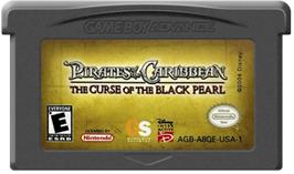 Cartridge artwork for Pirates of the Caribbean: The Curse of the Black Pearl on the Nintendo Game Boy Advance.