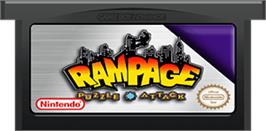 Cartridge artwork for Rampage Puzzle Attack on the Nintendo Game Boy Advance.