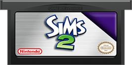 Cartridge artwork for Sims 2 on the Nintendo Game Boy Advance.