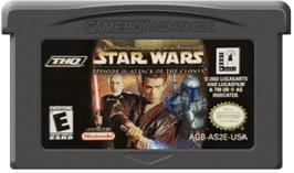 Cartridge artwork for Star Wars: Episode II - Attack of the Clones on the Nintendo Game Boy Advance.