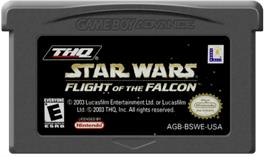 Cartridge artwork for Star Wars: Flight of the Falcon on the Nintendo Game Boy Advance.