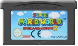 Cartridge artwork for Super Mario World: Super Mario Advance 2 on the Nintendo Game Boy Advance.