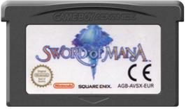 Cartridge artwork for Sword of Mana on the Nintendo Game Boy Advance.