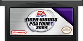 Cartridge artwork for Tiger Woods PGA Tour 2004 on the Nintendo Game Boy Advance.