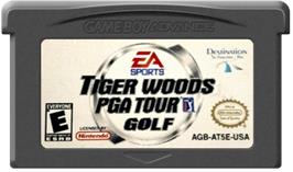 Cartridge artwork for Tiger Woods PGA Tour Golf on the Nintendo Game Boy Advance.