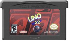 Cartridge artwork for Uno 52 on the Nintendo Game Boy Advance.