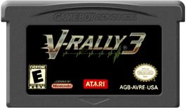 Cartridge artwork for V-Rally 3 on the Nintendo Game Boy Advance.