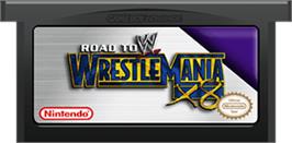 Cartridge artwork for WWE Road to Wrestlemania X8 on the Nintendo Game Boy Advance.