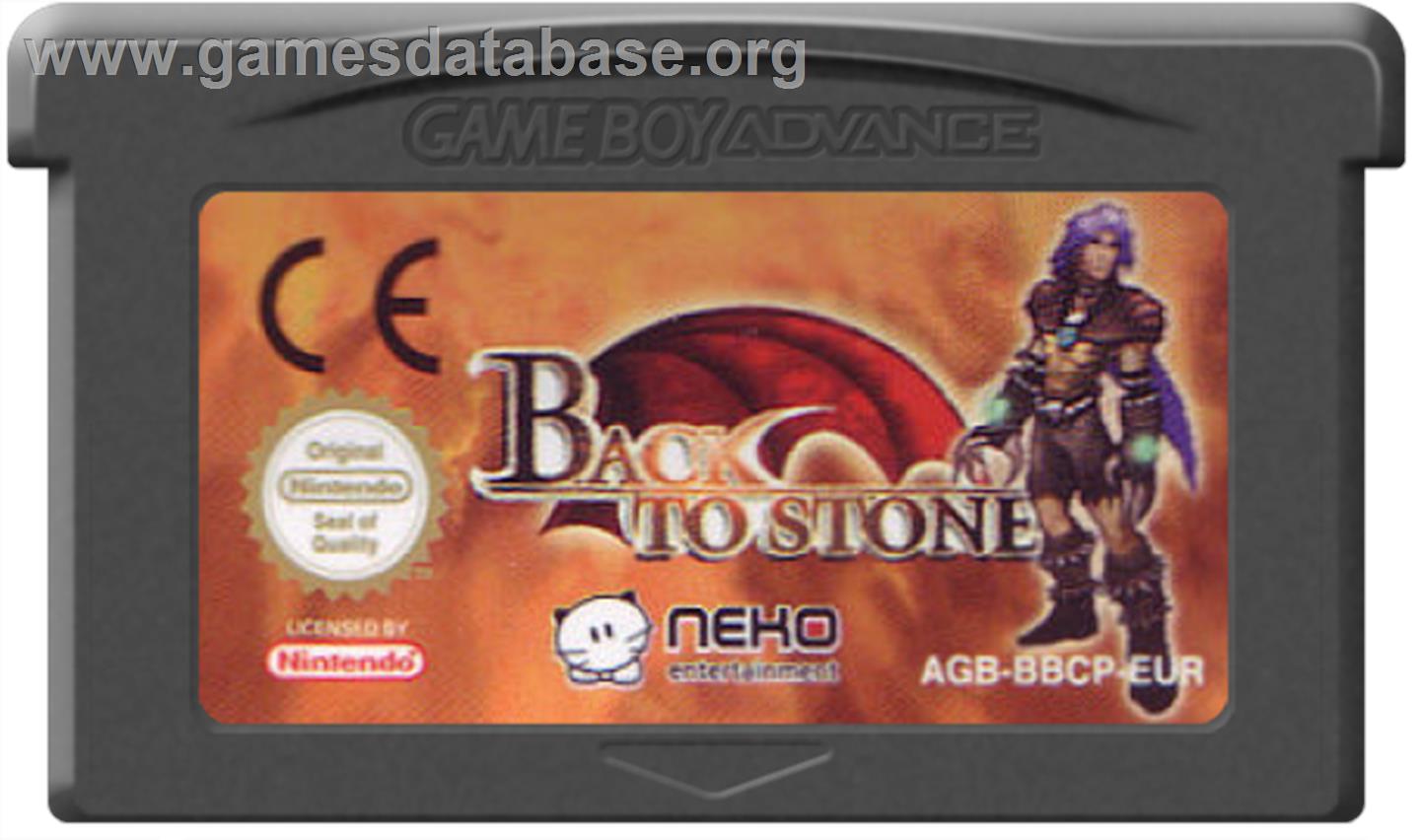 Back to Stone - Nintendo Game Boy Advance - Artwork - Cartridge
