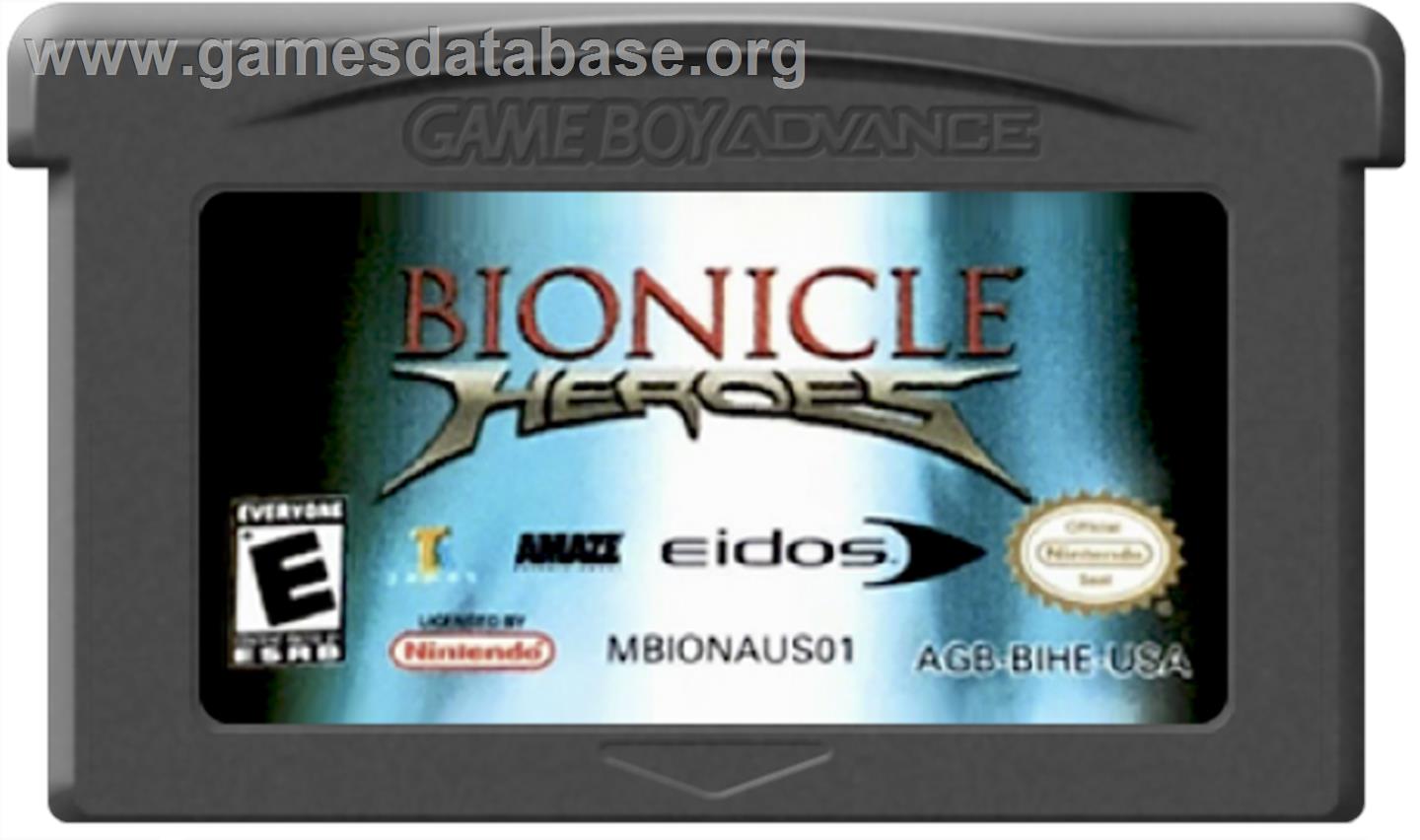 Bionicle Heroes - Nintendo Game Boy Advance - Artwork - Cartridge