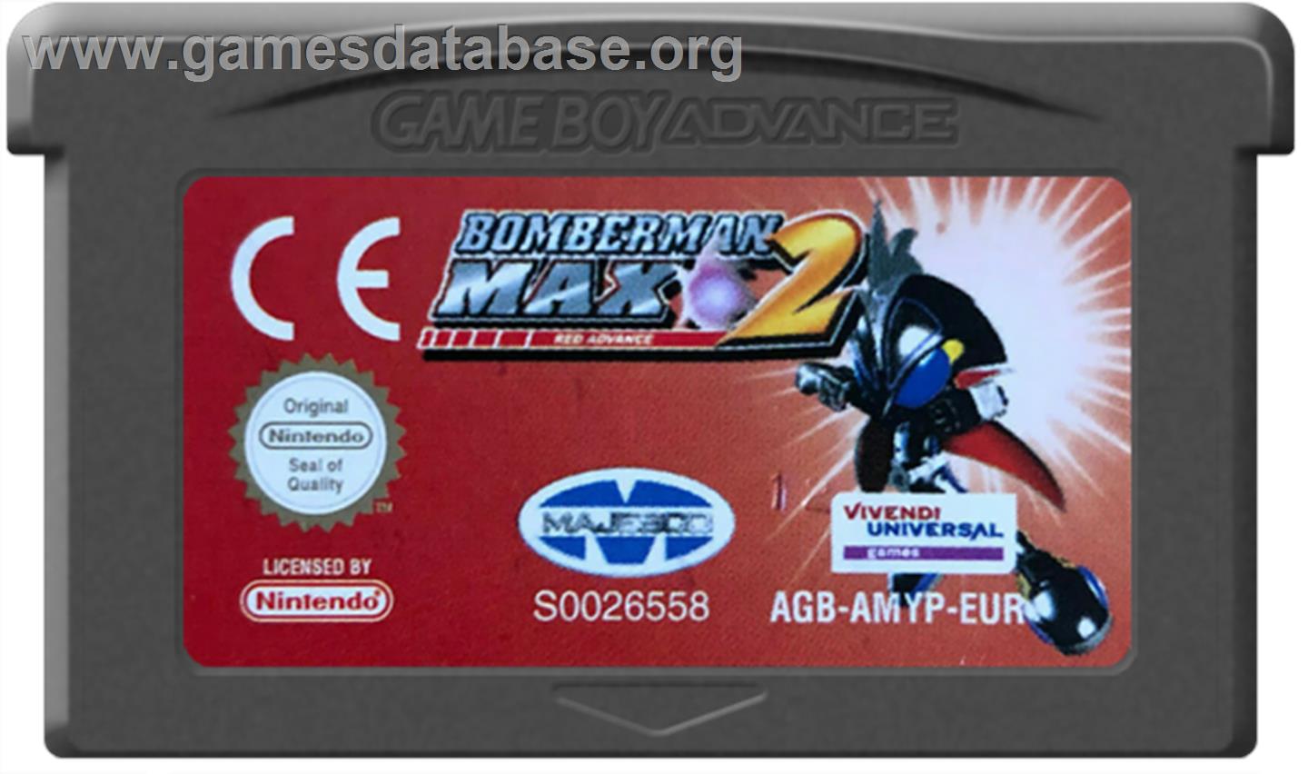 Bomberman Max 2: Red Advance - Nintendo Game Boy Advance - Artwork - Cartridge