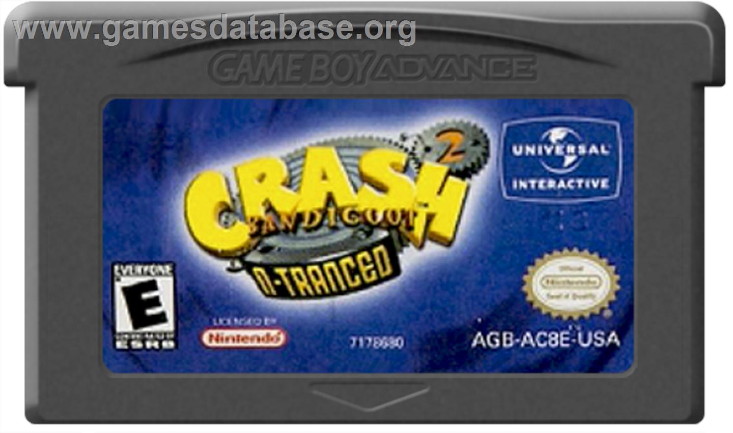 Crash Bandicoot 2: N-Tranced - Nintendo Game Boy Advance - Artwork - Cartridge
