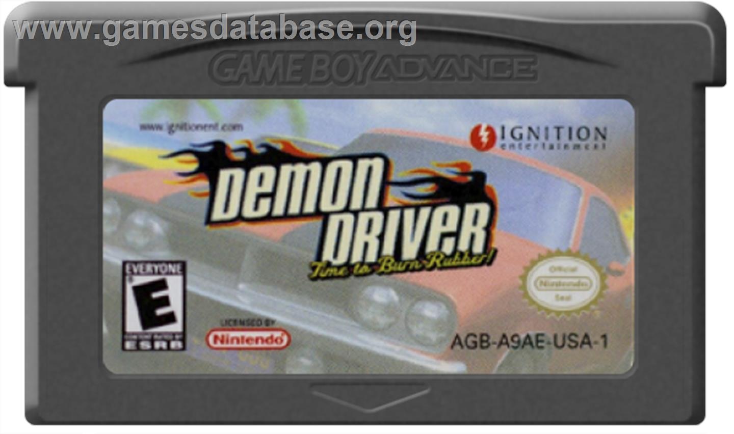 Demon Driver: Time to Burn Rubber - Nintendo Game Boy Advance - Artwork - Cartridge