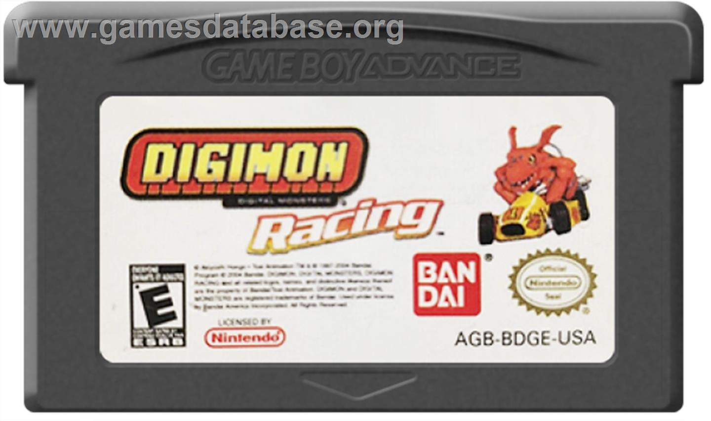 Digimon Racing - Nintendo Game Boy Advance - Artwork - Cartridge