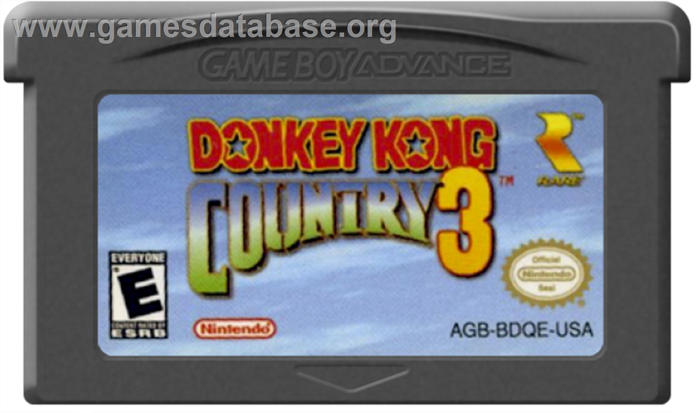 Donkey Kong Country 3: Dixie Kong's Double Trouble - Nintendo Game Boy Advance - Artwork - Cartridge