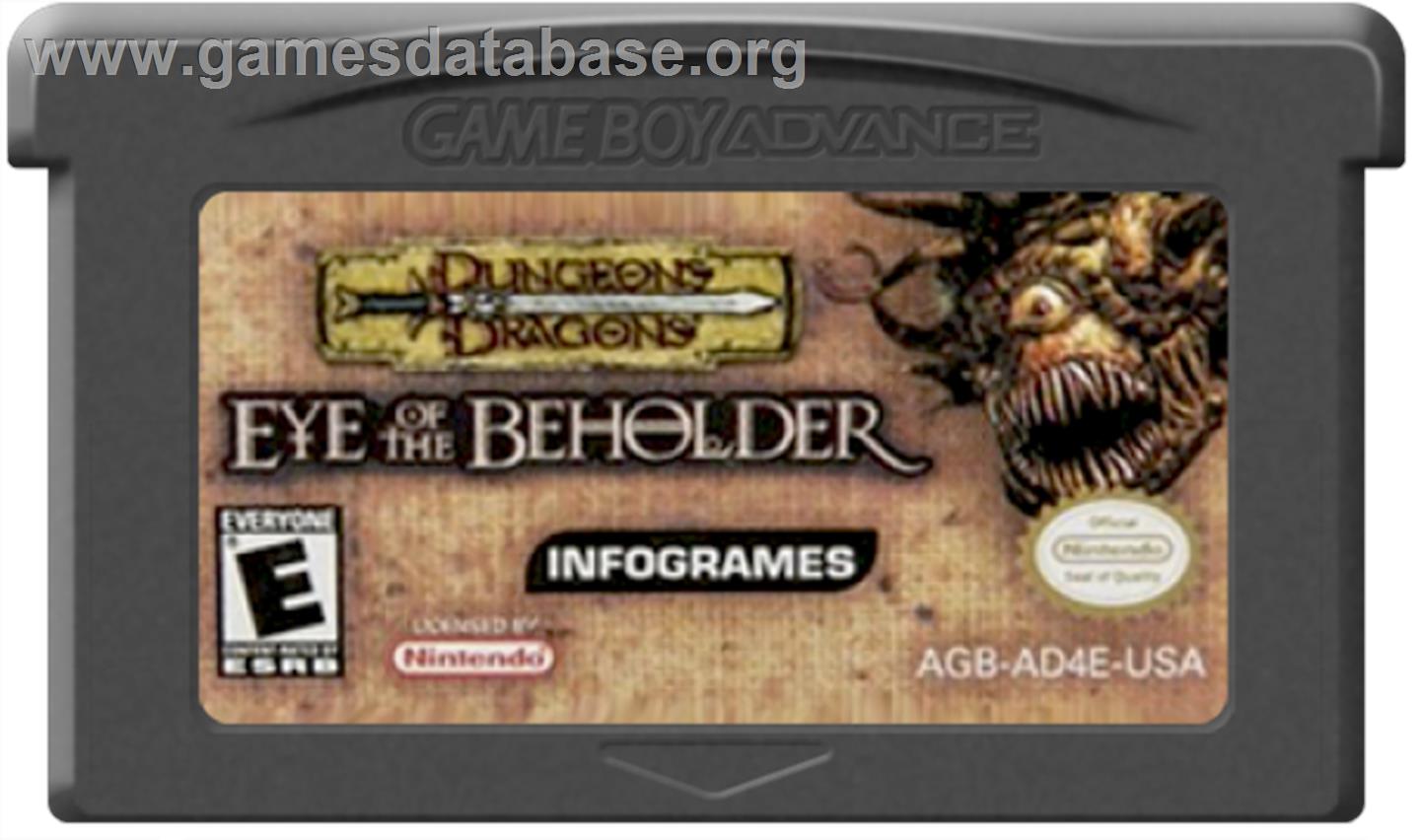 Dungeons & Dragons: Eye of the Beholder - Nintendo Game Boy Advance - Artwork - Cartridge