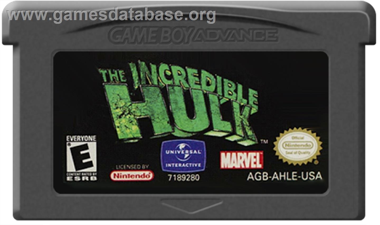 Incredible Hulk - Nintendo Game Boy Advance - Artwork - Cartridge