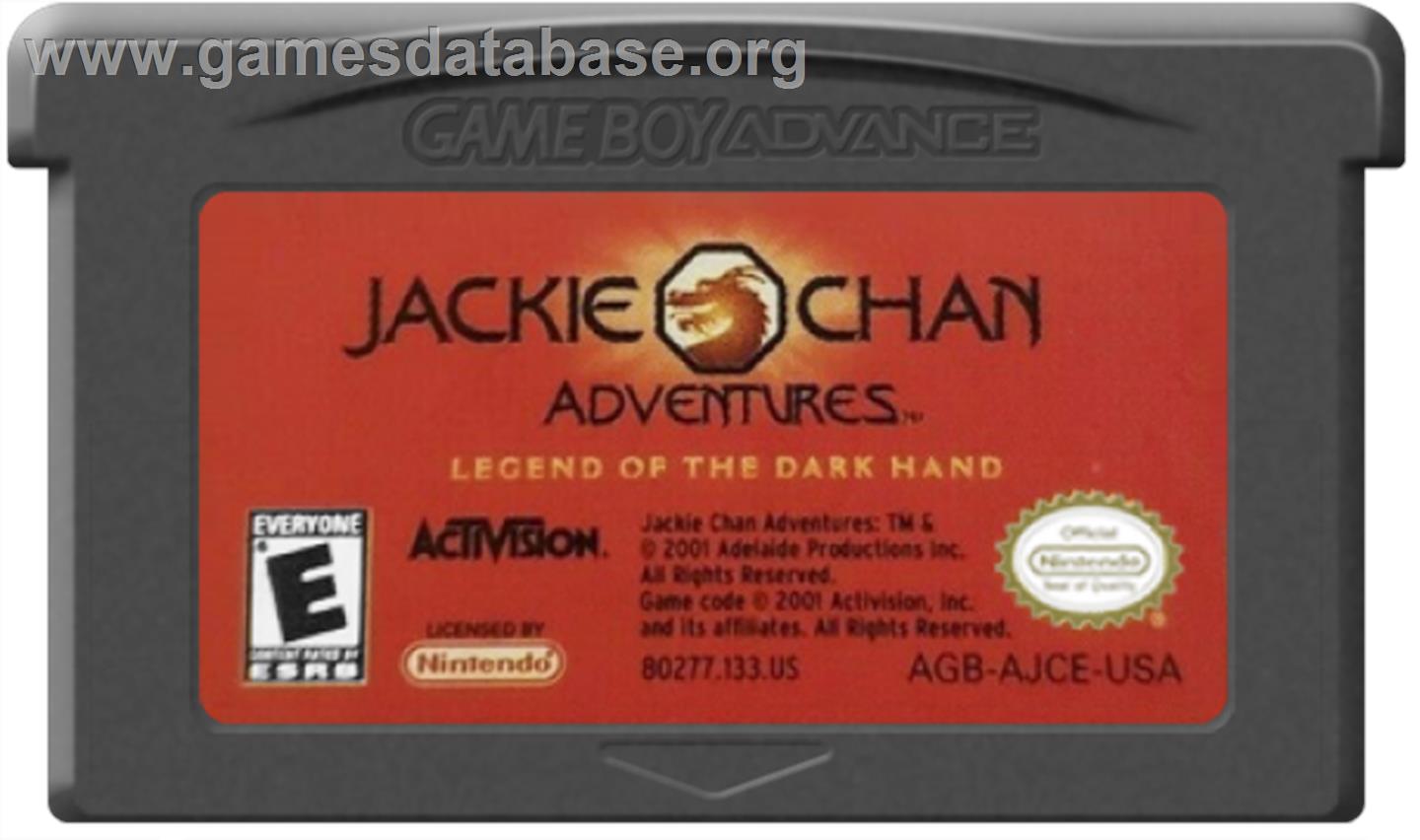 Jackie Chan Adventures: Legend of the Dark Hand - Nintendo Game Boy Advance - Artwork - Cartridge