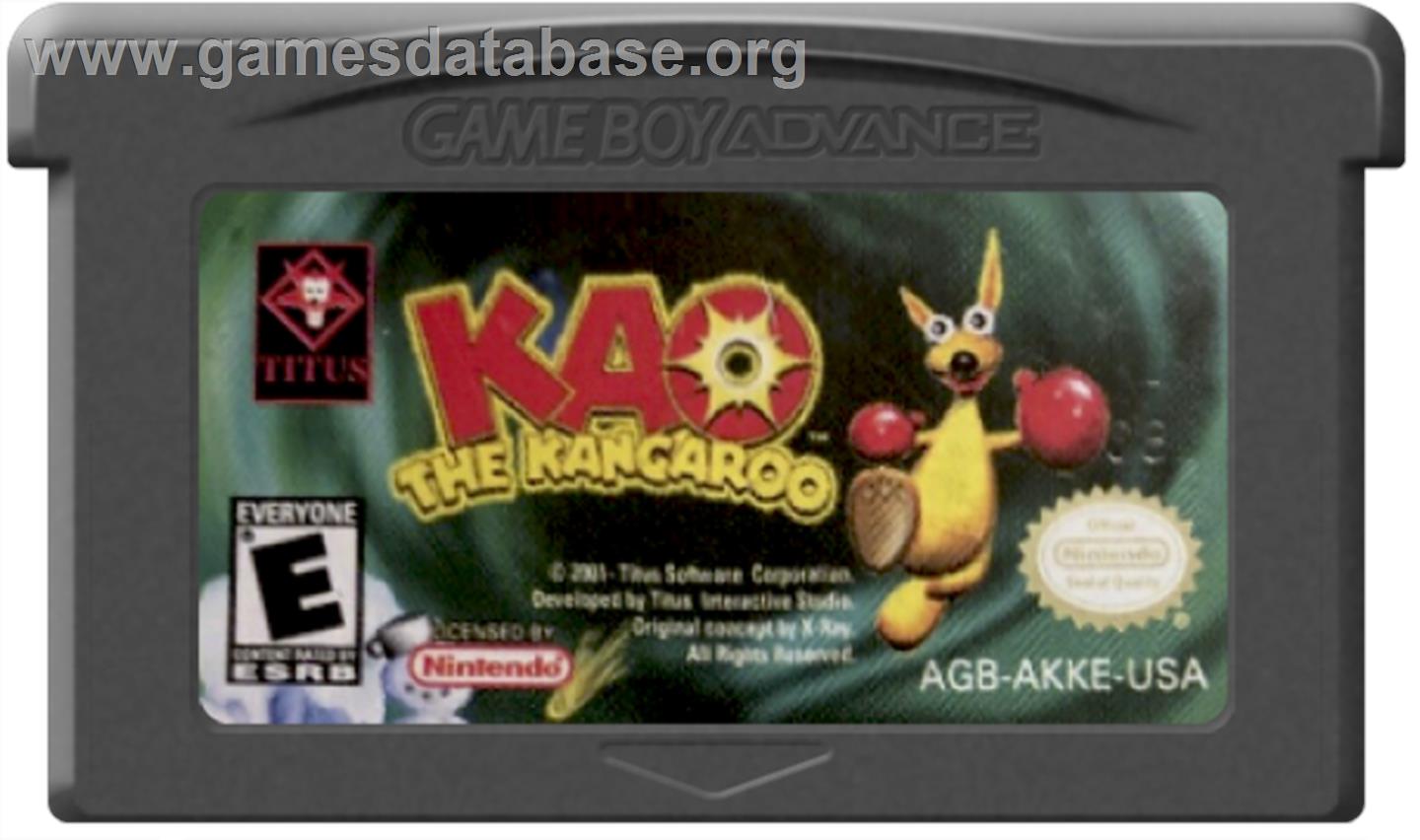 Kao the Kangaroo - Nintendo Game Boy Advance - Artwork - Cartridge