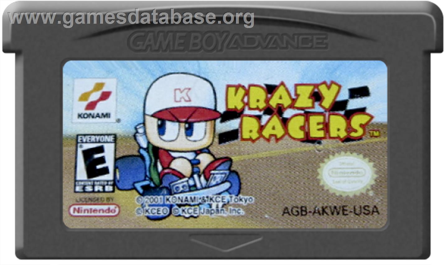Konami Krazy Racers - Nintendo Game Boy Advance - Artwork - Cartridge