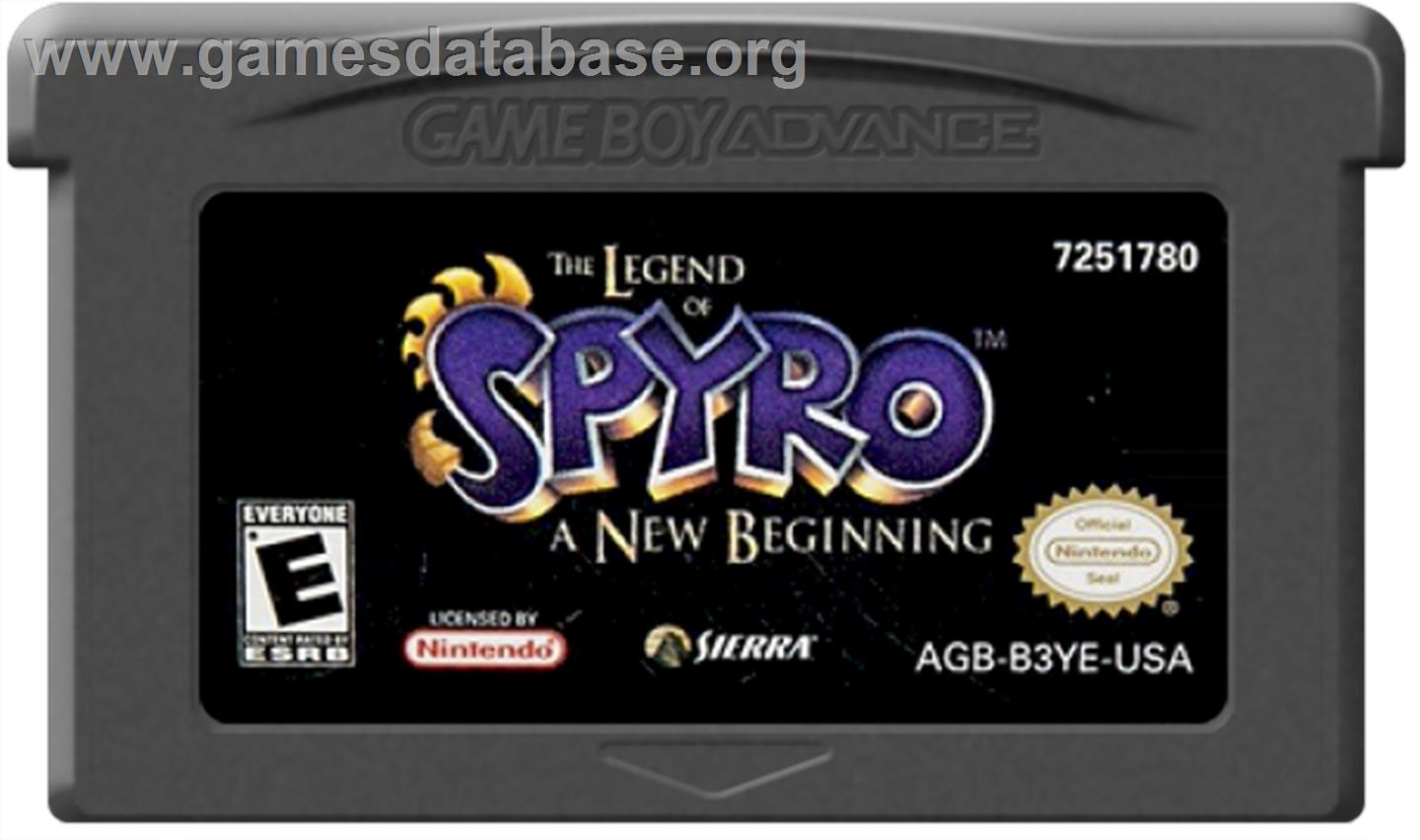 Legend of Spyro: A New Beginning - Nintendo Game Boy Advance - Artwork - Cartridge