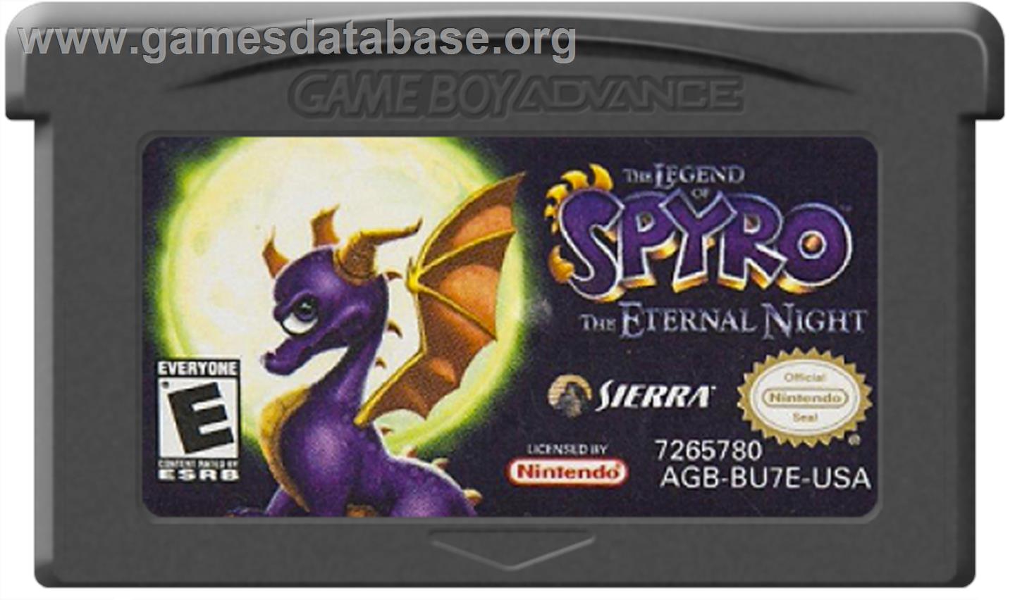 Legend of Spyro: The Eternal Night - Nintendo Game Boy Advance - Artwork - Cartridge