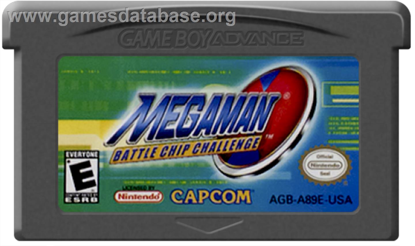 Mega Man Battle Chip Challenge - Nintendo Game Boy Advance - Artwork - Cartridge