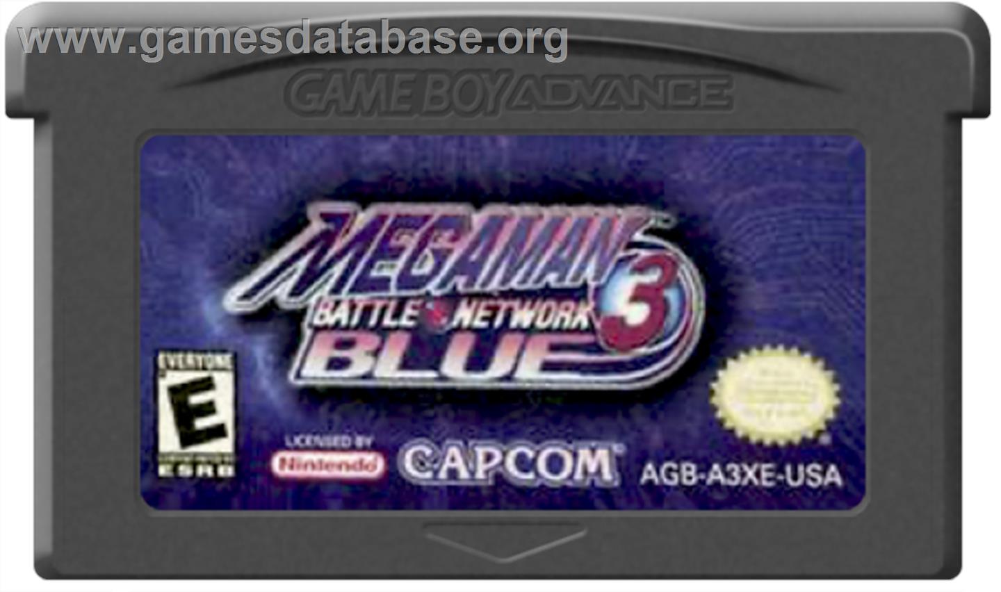 Mega Man Battle Network 3: Blue Version - Nintendo Game Boy Advance - Artwork - Cartridge