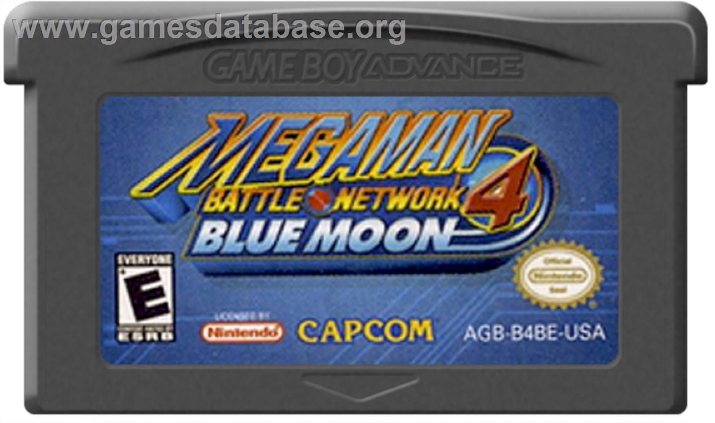 Mega Man Battle Network 4: Blue Moon - Nintendo Game Boy Advance - Artwork - Cartridge