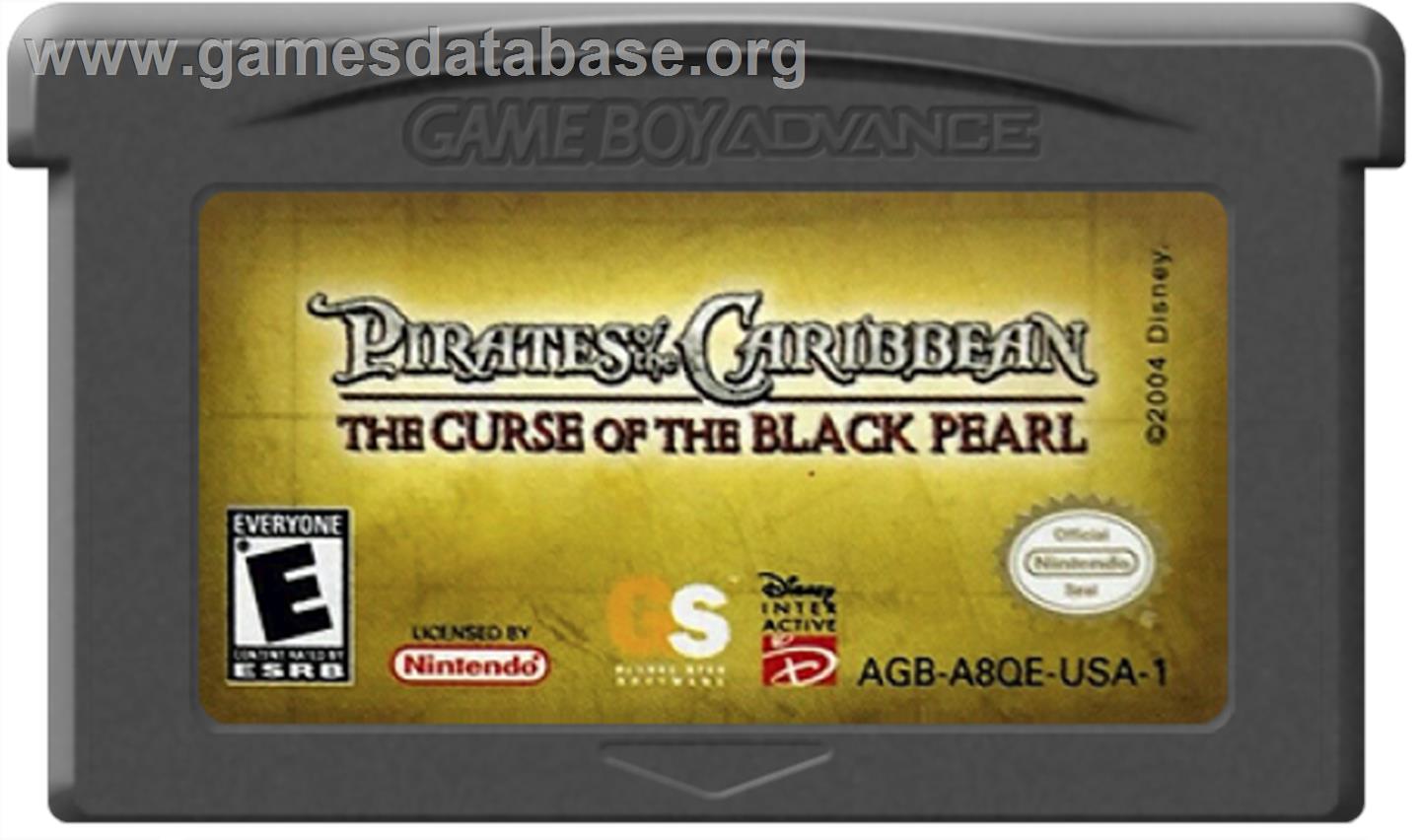 Pirates of the Caribbean: The Curse of the Black Pearl - Nintendo Game Boy Advance - Artwork - Cartridge