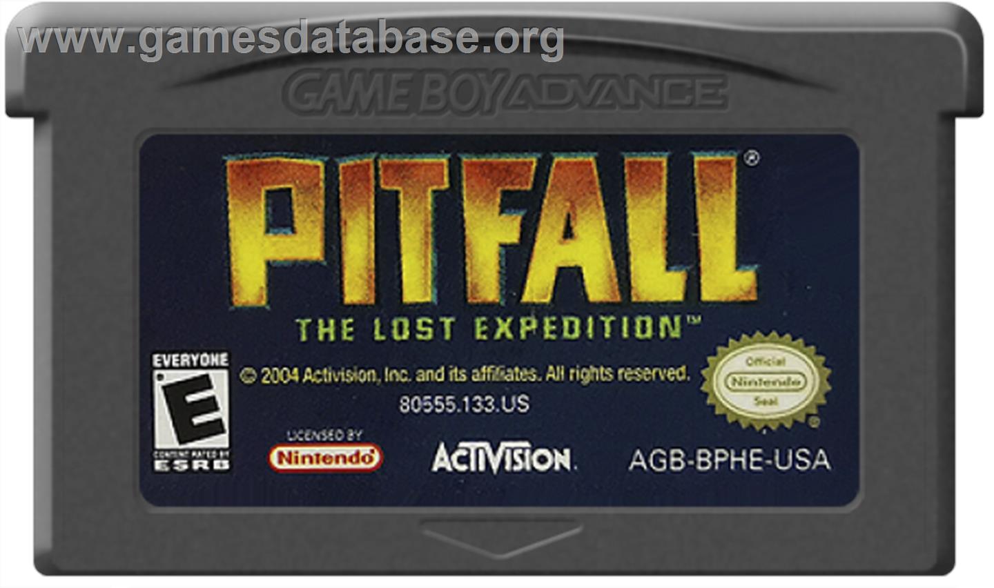 Pitfall: The Lost Expedition - Nintendo Game Boy Advance - Artwork - Cartridge