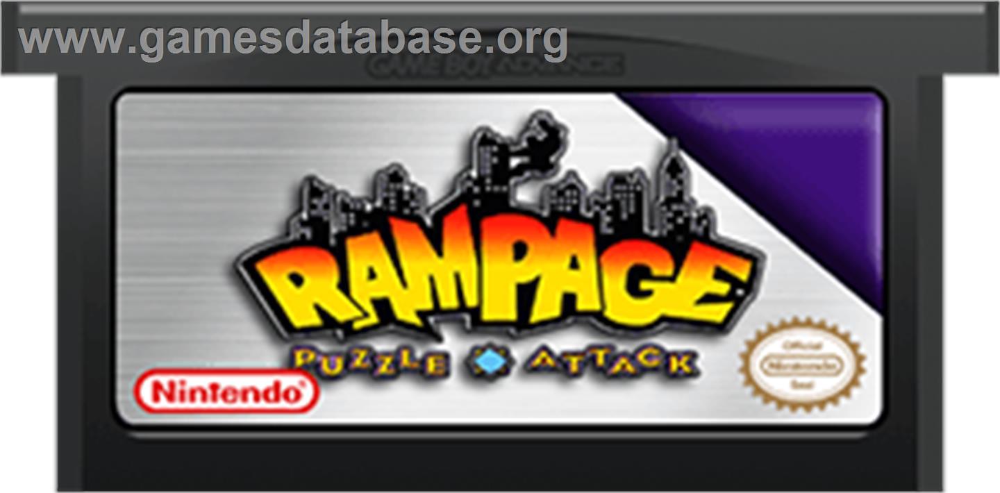 Rampage Puzzle Attack - Nintendo Game Boy Advance - Artwork - Cartridge