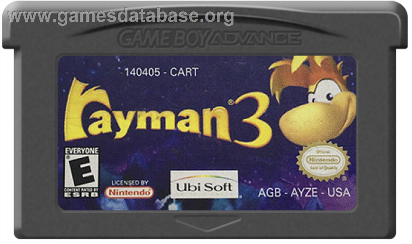 Rayman 3: Hoodlum Havoc - Nintendo Game Boy Advance - Artwork - Cartridge