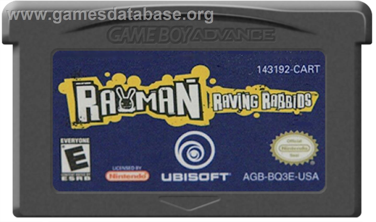 Rayman Raving Rabbids - Nintendo Game Boy Advance - Artwork - Cartridge