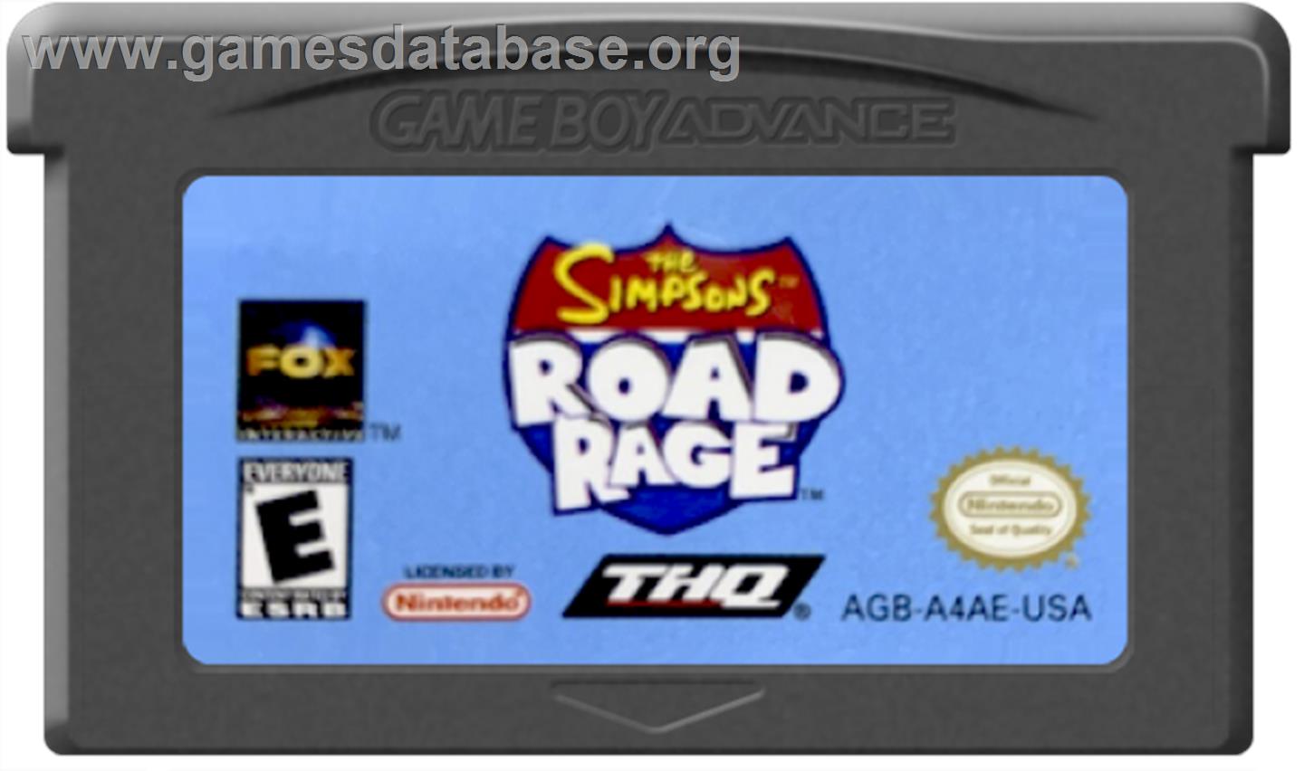 Simpsons: Road Rage - Nintendo Game Boy Advance - Artwork - Cartridge