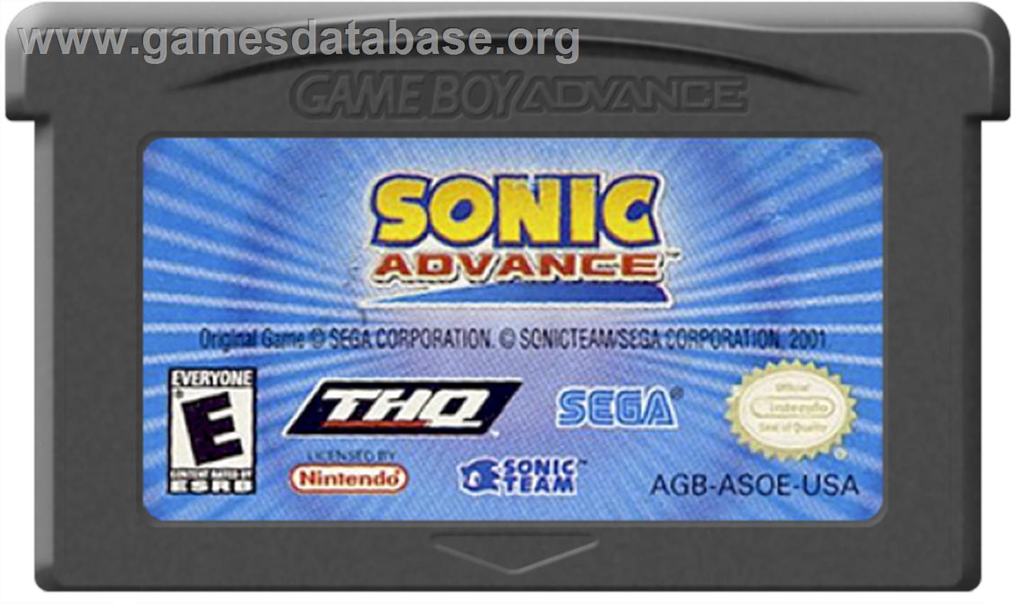 Sonic Advance - Nintendo Game Boy Advance - Artwork - Cartridge