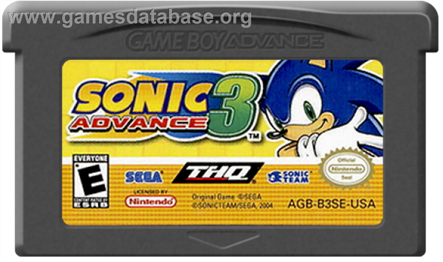 Sonic Advance 3 - Nintendo Game Boy Advance - Artwork - Cartridge