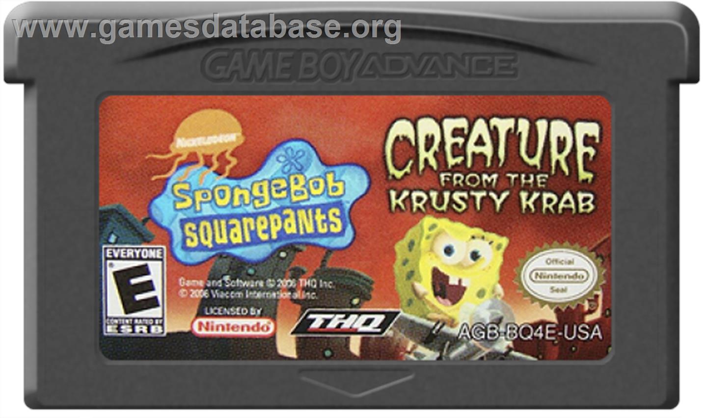 SpongeBob SquarePants: Creature from the Krusty Krab - Nintendo Game Boy Advance - Artwork - Cartridge