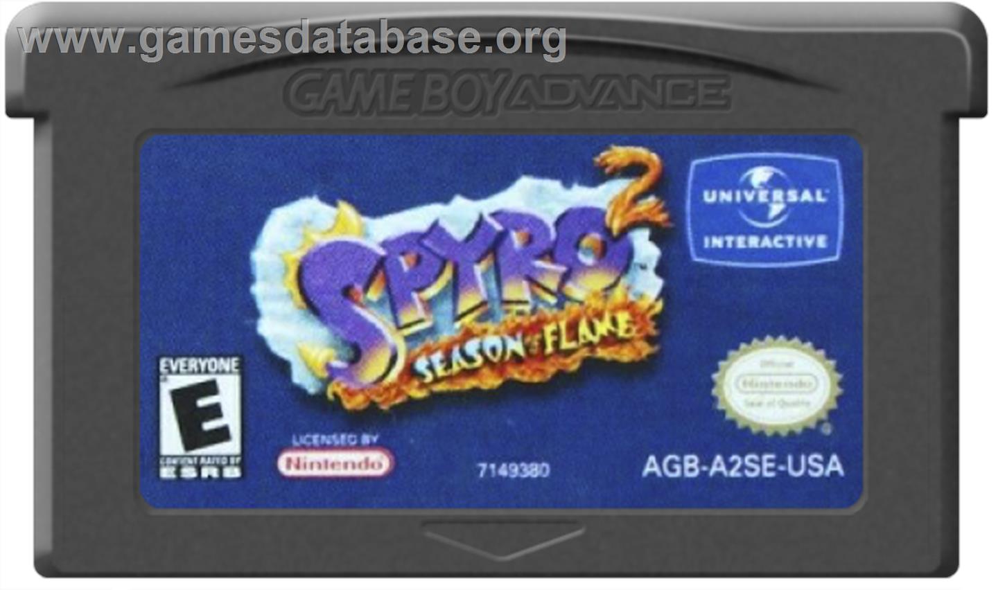 Spyro 2: Season of Flame - Nintendo Game Boy Advance - Artwork - Cartridge